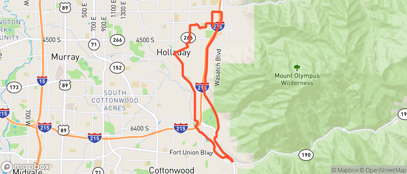 Map for Holladay Cycling with Joe