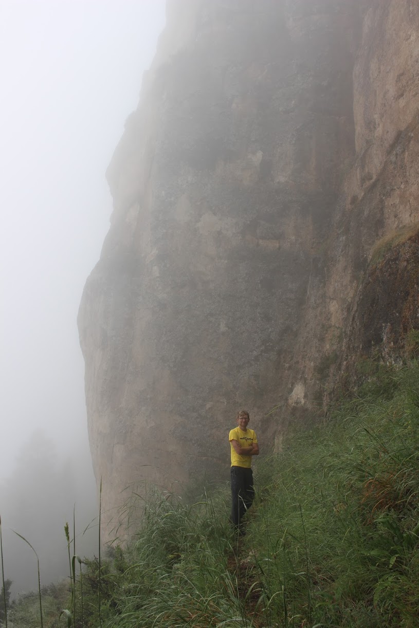 Foggy crag