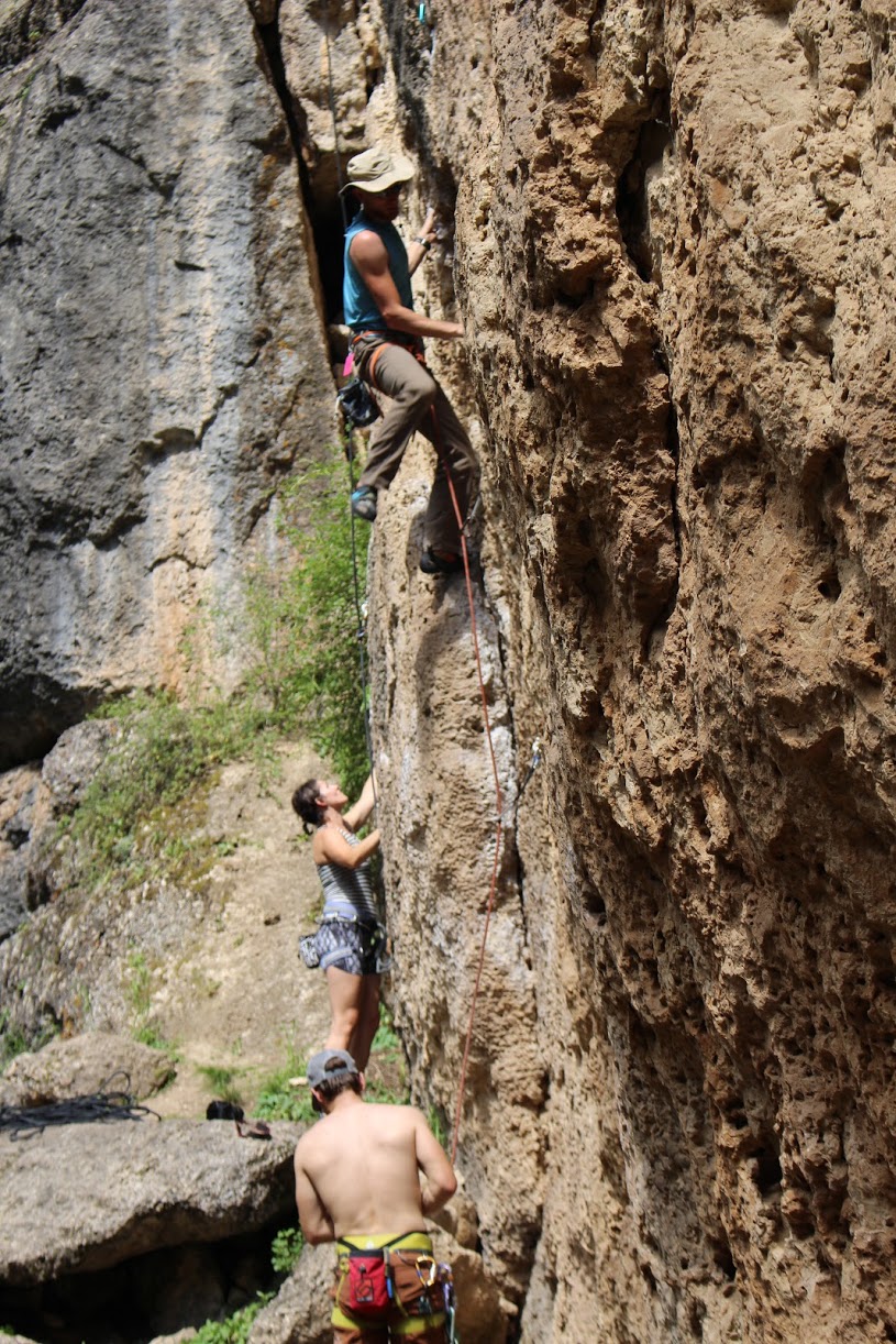 Kerry starting out on Circus in the Wind (5.11-)